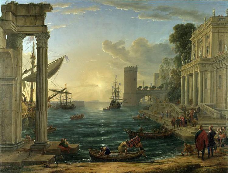 The Embarkation of the Queen of Sheba, Claude Lorrain